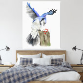 Blaue Jay Leinwanddruck (Insitu (Schlafzimmer))