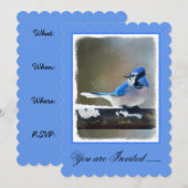 Blaue Jay-Malerei - Original Bird Art Einladung (Vorne/Hinten)