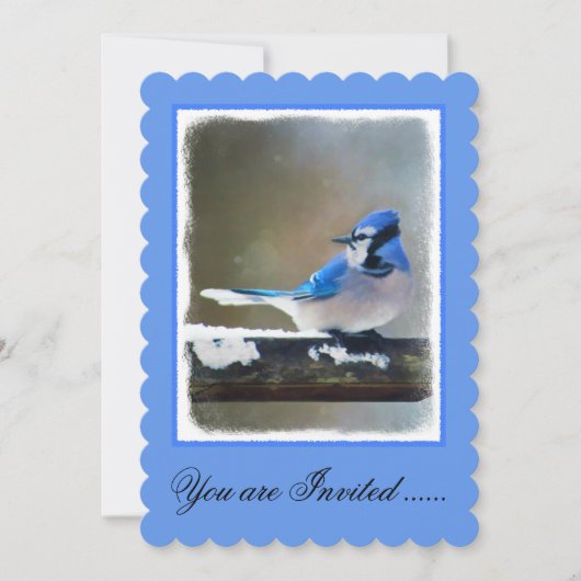 Blaue Jay-Malerei - Original Bird Art Einladung (Vorderseite)