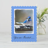 Blaue Jay-Malerei - Original Bird Art Einladung (Stehend Vorderseite)