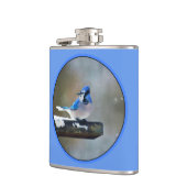 Blaue Jay-Malerei - Original Bird Art Flachmann (Links)