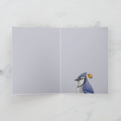 blaue Jay mit Krabbenapfkarte Karte (Innenseite)