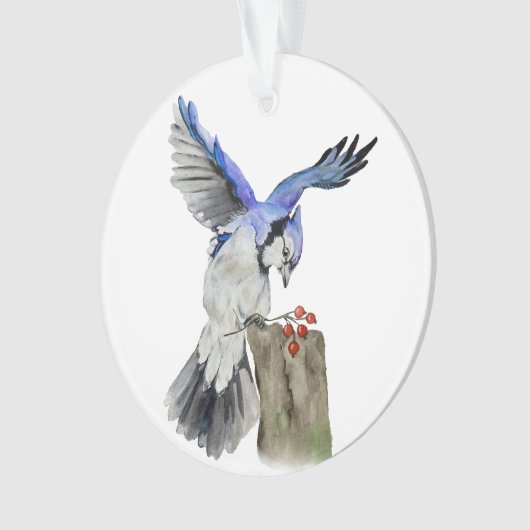 Blaue Jay Ornament (Vorderseite)