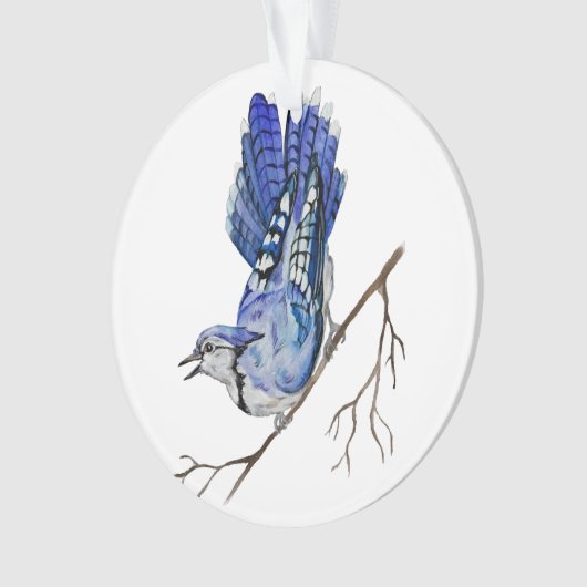 Blaue Jay Ornament (Vorderseite)