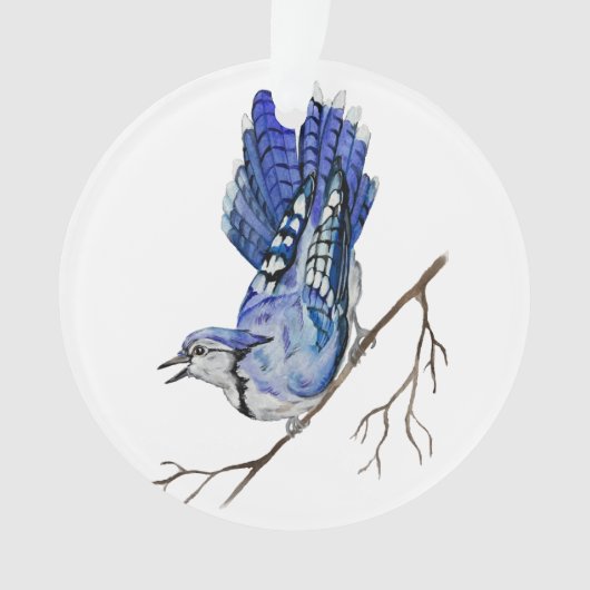 Blaue Jay Ornament (Vorderseite)