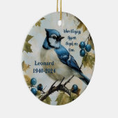 Blaue Jay Personalisierte Gedenkstätte Keramik Ornament (Rechts)