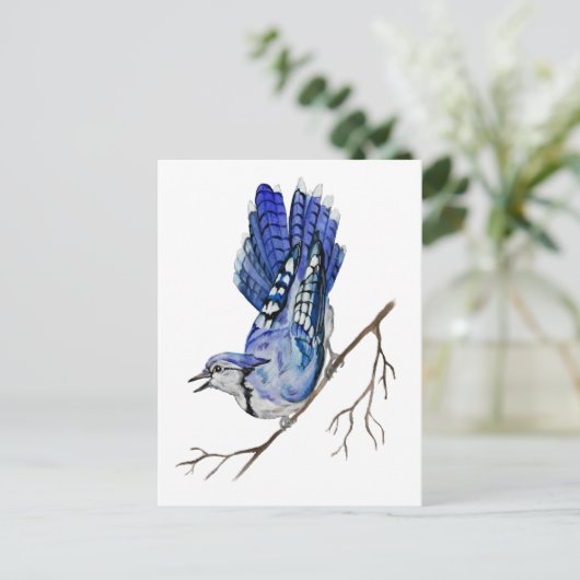 Blaue Jay Postkarte (Stehend Vorderseite)