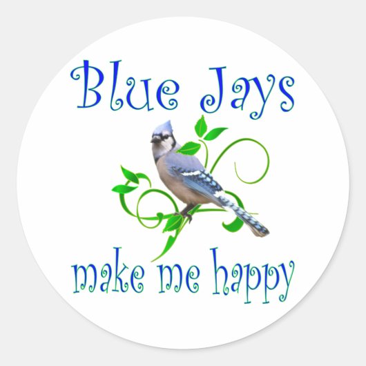 Blaue Jay Runder Aufkleber (Vorderseite)