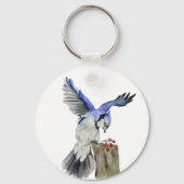 Blaue Jay Schlüsselanhänger (Vorderseite)
