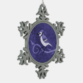 Blaue Jay-Schneeflocke-Verzierung Schneeflocken Zinn-Ornament (Links)