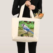 Blaue Jay-Taschen-Tasche Jumbo Stoffbeutel (Vorderseite (Produkt))