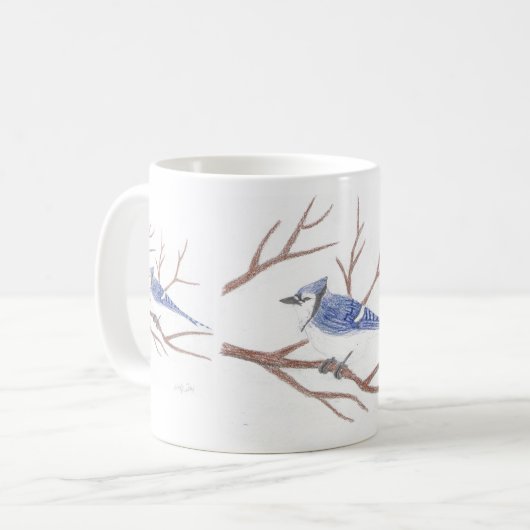 Blaue Jay-Tasse Kaffeetasse (Vorderseite Links)