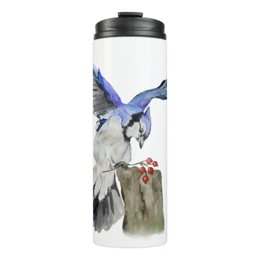 Blaue Jay Thermosbecher (Vorderseite)