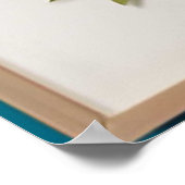 Blaue Jay unter Blumendetails Poster (Ecke)