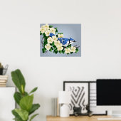 Blaue Jay unter Dogwood-Blume Poster (Heimbüro)