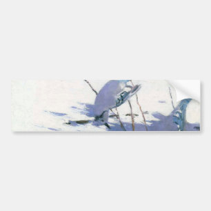 Blaue Jay Vögel in einer Winterlandschaft Autoaufkleber