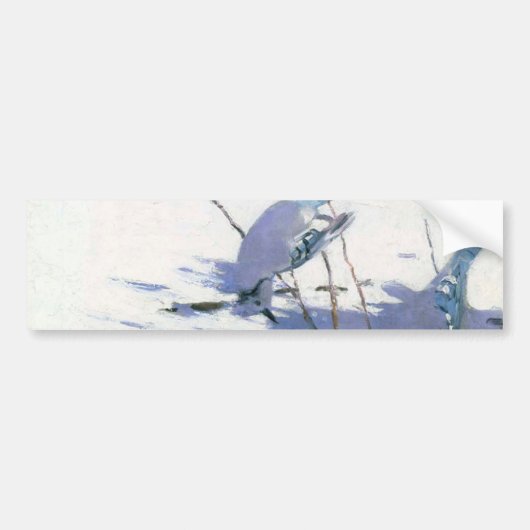 Blaue Jay Vögel in einer Winterlandschaft Autoaufkleber (Vorne)