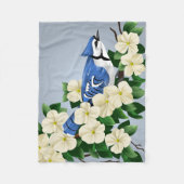 Blaue Jay-Vogel-Kunst auf Geschenken Fleecedecke (Vorderseite)