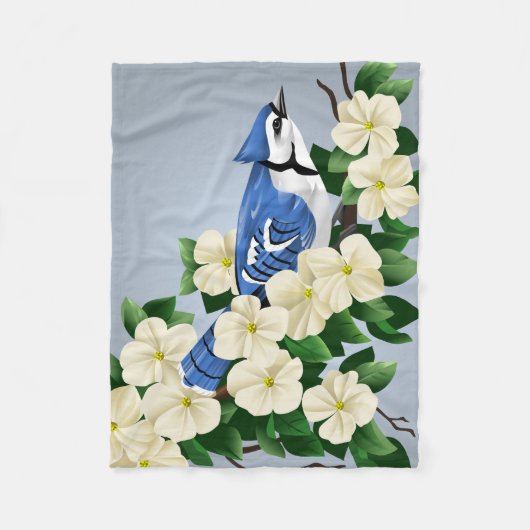 Blaue Jay-Vogel-Kunst auf Geschenken Fleecedecke (Vorderseite)
