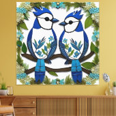Blaue Jay Vogelpapier Art Leinwanddruck (Insitu (Wohnzimmer))