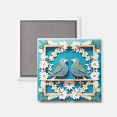 Blaue Jay Vogelpapier Art Magnet (Vorderseite/Rückseite)