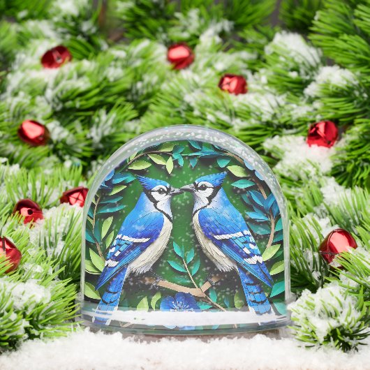 Blaue Jay Vogelpapier Art Schneekugeln (Weihnachten)