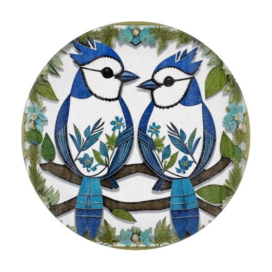 Blaue Jay Vogelpapier Art Schneidebrett (Vorderseite)