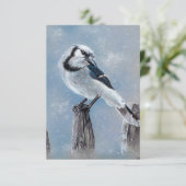 Blaue Jay-Vogelzugkarte Dankeskarte (Stehend Vorderseite)