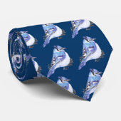 Blaue Jay, Wasserfarbvogelsammlung Krawatte (Gerollt)