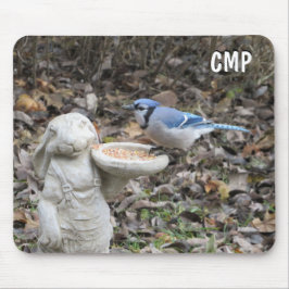 Blaue Jay zur Niedlichen Kaninchenvogelzuführung Mousepad