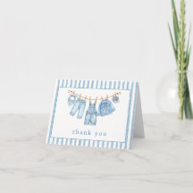 Blaue Jean-Baby-Baby-Shower-Wäscheleine Denim