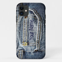 Blaue Jean-Denim-Tasche - addieren Sie Ihren Namen