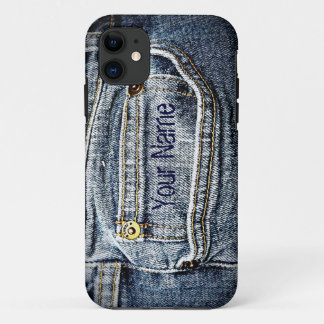 Blaue Jean-Denim-Tasche - addieren Sie Ihren Namen Case-Mate iPhone Hülle