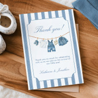 Blaue Jeans Baby Baby Shower Dankeskarten