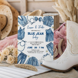 Blaue Jeans Baby Casual Country Denim Geschlechter Einladung