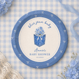 Blaue Jeans Baby Denim-Baby-Party Pappteller