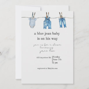 Blaue Jeans-Baby-Einladung zur Babyparty Einladung