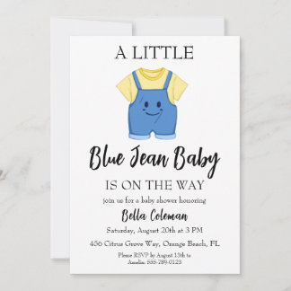 blaue Jeans-Baby-Einladungskarten Einladung
