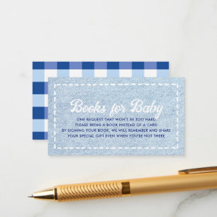 Blaue Jeans Baby Junge Baby Shower Bücher für Baby Begleitkarte