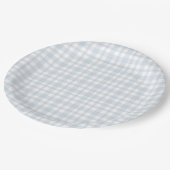 Blaue Jeans Baby Junge Baby Shower Gingham  Pappteller (Schrägansicht)