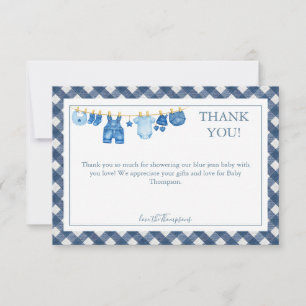 Blaue Jeans-Baby-Party Dankeskarte