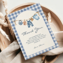 Blaue Jeans-Baby-Party-Dankeskarten-Cowboy Einladung