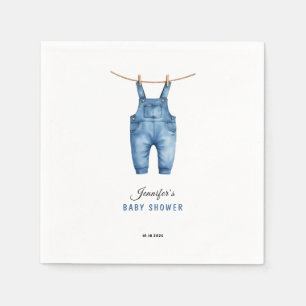 Blaue Jeans-Baby-Party - Denim-Thema Serviette
