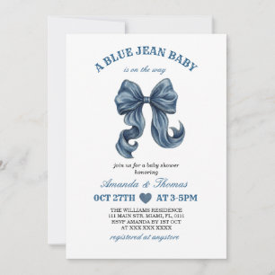 Blaue Jeans-Baby-Party-Einladung Einladung