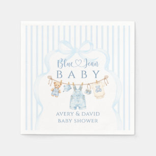 Blaue Jeans-Baby-Party Junge Moderne Streifen Serviette