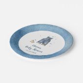 Blaue Jeans-Baby-Party Pappteller (Schrägansicht)