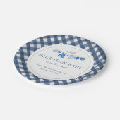 Blaue Jeans-Baby-Party Pappteller (Schrägansicht)