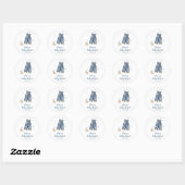 Blaue Jeans-Baby-Party Runder Aufkleber (Blatt)