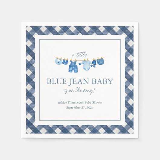 Blaue Jeans-Baby-Party Serviette (Vorderseite)