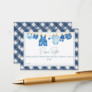 Blaue Jeans-Baby-Party-Windel-Raffle Begleitkarte